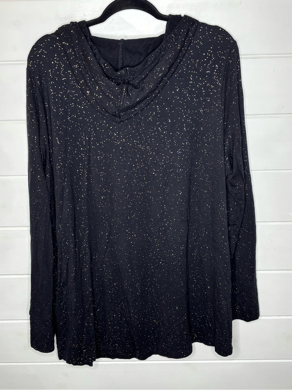 Soma Black Gold Speckled Cowl Neck Tunic Top w/Pockets Size XXL Soft Stretch - Picture 6 of 11